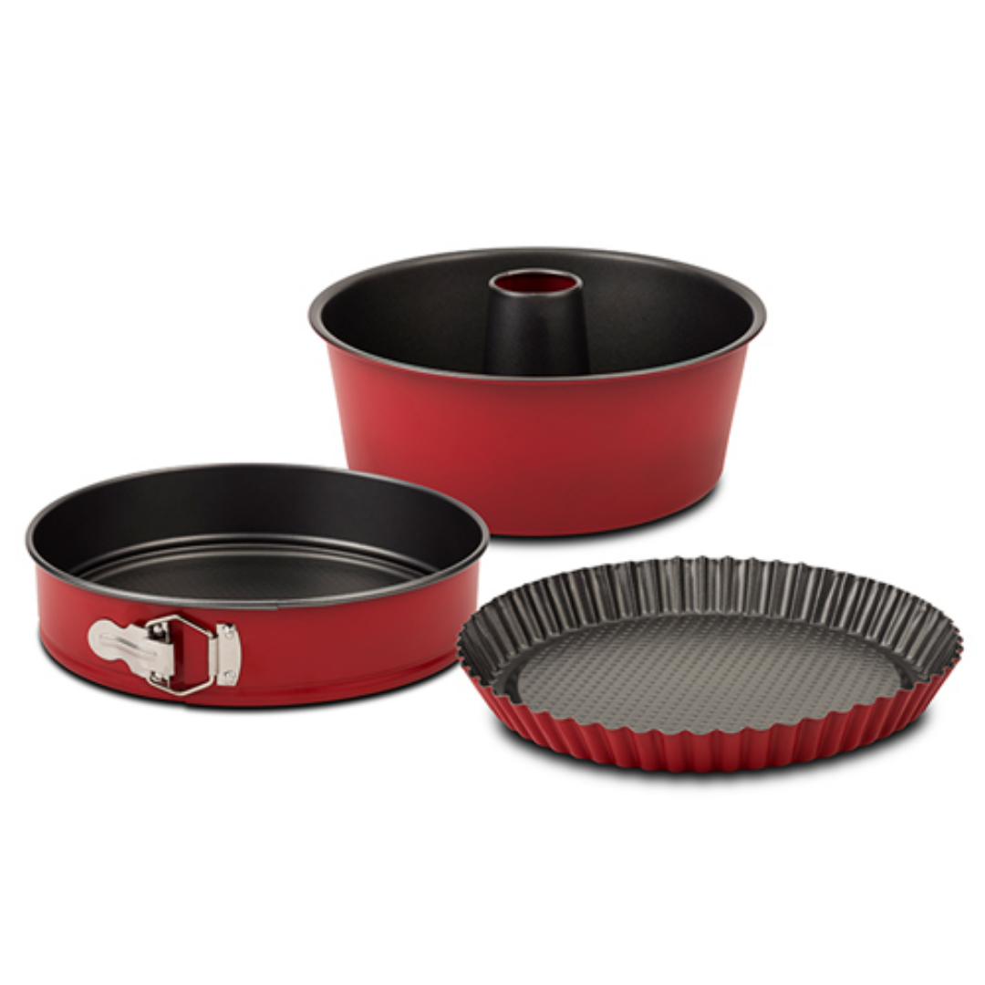 The Spring Formulation Set bundt pan, spring form and flan tray with nonstick coating 3pcs ...