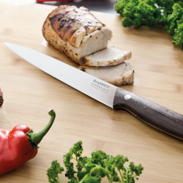 Carving knife with dark wooden handle 20 cm - Essentials - Image 2