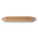 Bamboo baguette cutting board with crumb tray