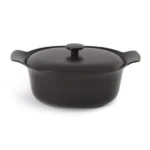 Covered stockpot cast iron black 24cm