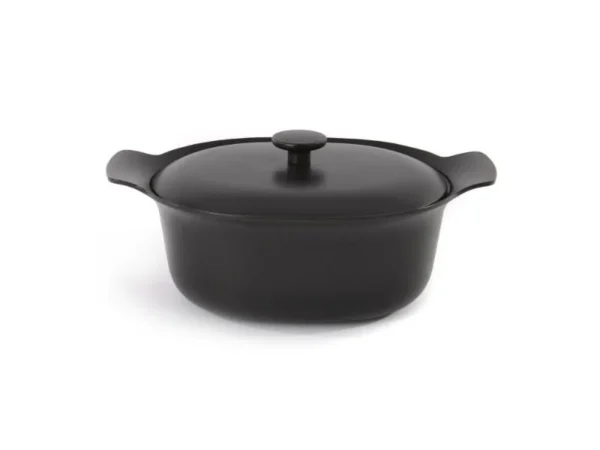 Covered stockpot cast iron black 24cm