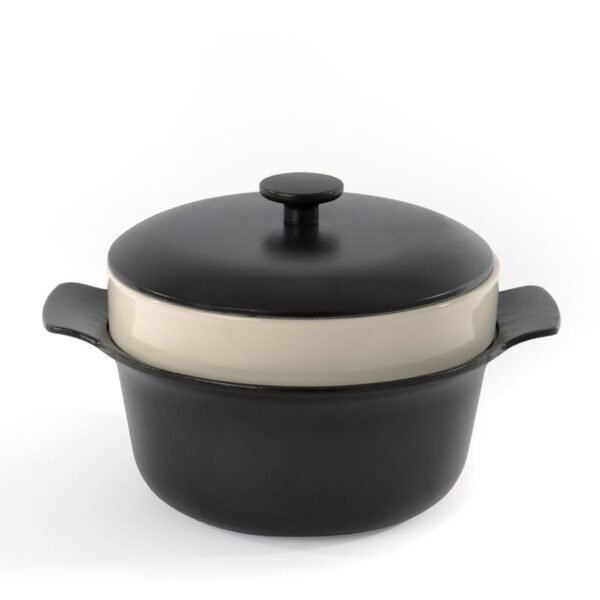 Covered stockpot cast iron black 24cm - Image 2