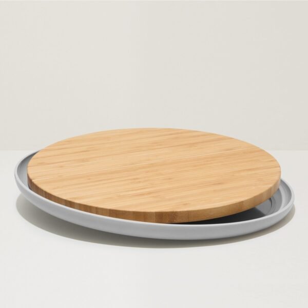 Bamboo cutting board with plate- Leo - Image 4