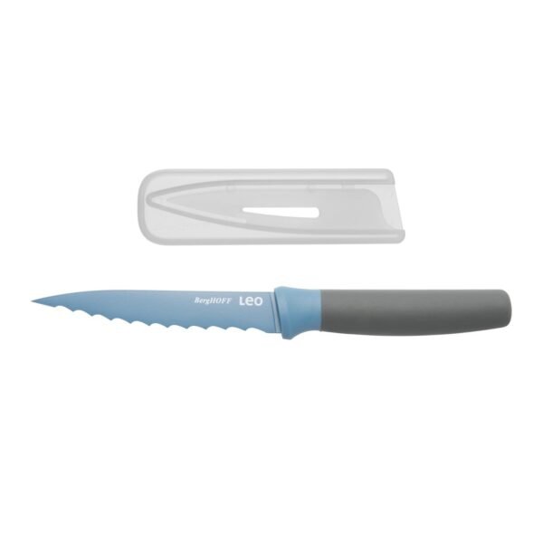 Serrated utility knife blue 11,5 cm- Leo