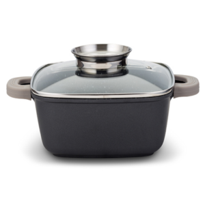 Die cast square casserole-roaster "Funtzio" with nonstick stone coating 20cm