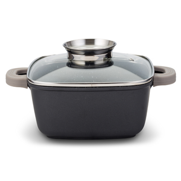 Die cast square casserole-roaster "Funtzio" with nonstick stone coating 20cm