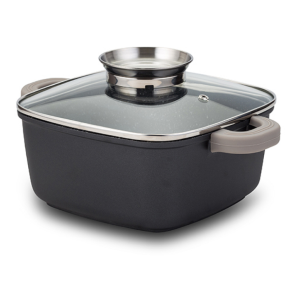 Die cast square casserole-roaster "Funtzio" with nonstick stone coating 20cm - Image 9