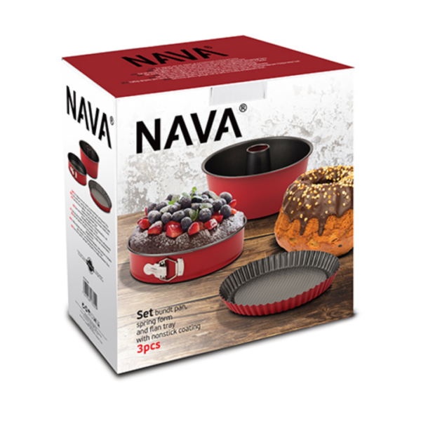 Set bundt pan, spring form and flan tray with nonstick coating 3pcs - Image 4