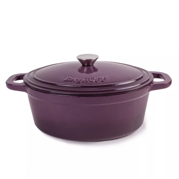 34cmx25.5cm Cast Iron Oval Cov Casserole Purple