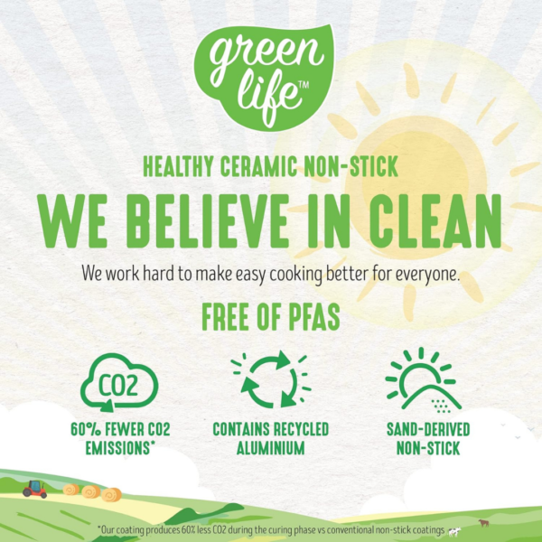 GreenLife Artizan Healthy Ceramic Non-Stick 20 cm and 26 cm Frying Pan Skillet Set, - Image 4