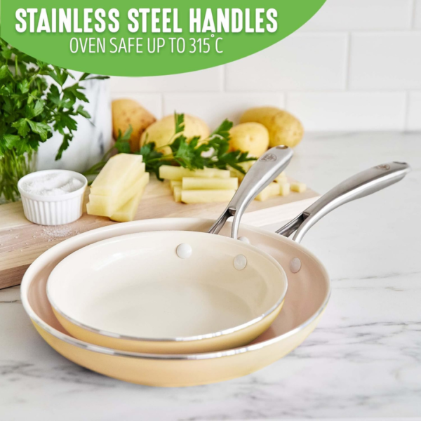 GreenLife Artizan Healthy Ceramic Non-Stick 20 cm and 26 cm Frying Pan Skillet Set, - Image 7