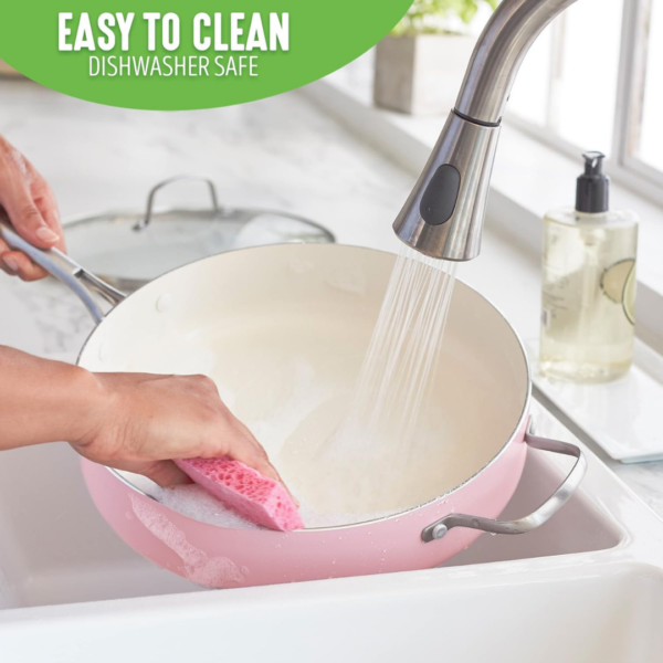 GreenLife Artisan Healthy Ceramic Nonstick Saute Pan, 5 Quart With Handle And Helper Lid - Image 8