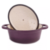 34cmx25.5cm Cast Iron Oval Cov Casserole Purple - Image 2