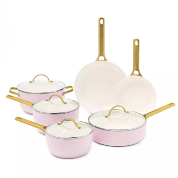 Greenpan 10-piece cookware set 'Padova Blush Pink'