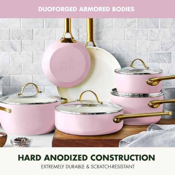 Greenpan 10-piece cookware set 'Padova Blush Pink' - Image 6