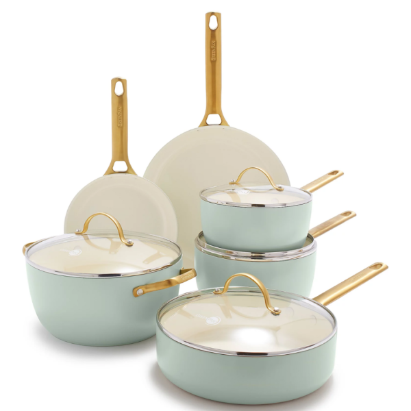 Greenpan Pan set 10-piece 'Padova Mint Green'