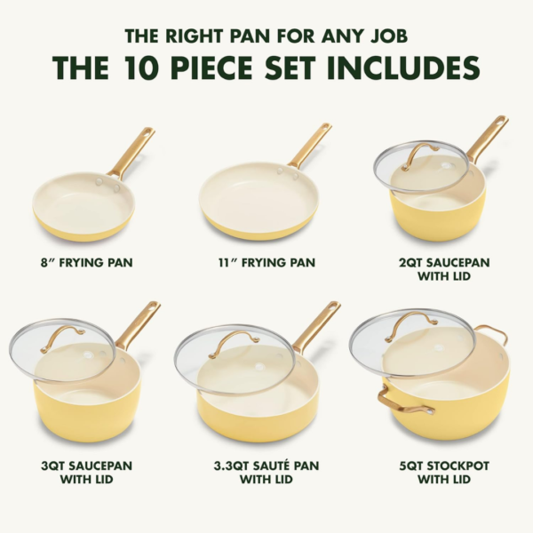 Greenpan Pan set 10-piece 'Padova Sunshine Yellow' - Image 5