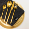 Flatware Set, Gold Plated, 18/10 Stainless Steel 4 pc - Image 3