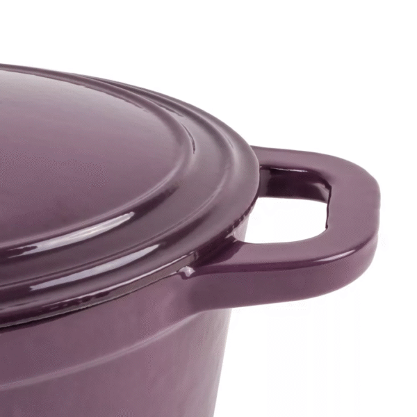 34cmx25.5cm Cast Iron Oval Cov Casserole Purple - Image 4