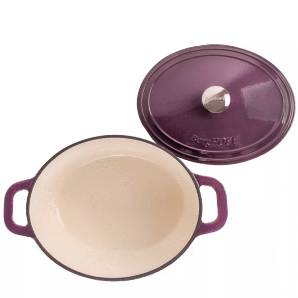 34cmx25.5cm Cast Iron Oval Cov Casserole Purple - Image 5