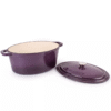 34cmx25.5cm Cast Iron Oval Cov Casserole Purple - Image 6