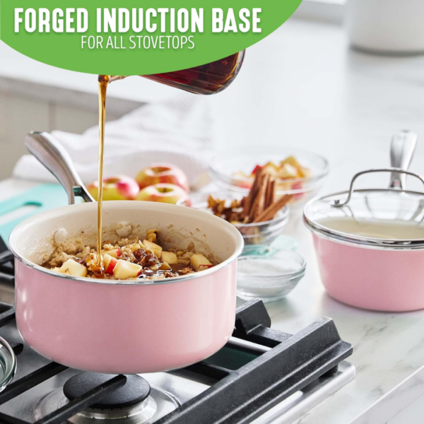 GreenLife Artizan Saucepan Set 14cm/1L & 18cm/2L in Non-Stick - Image 3