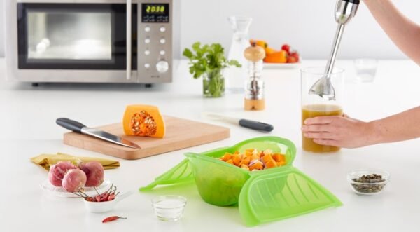 Deep Microwave Steam Cooker with Tray 1-2 p. Green - Image 4